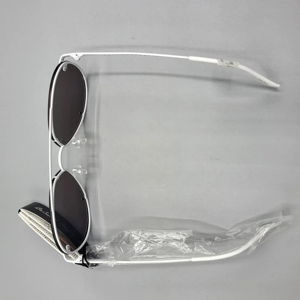 Quay Australia Sunglasses Womens Rebelle Aviator Blue Mirrored Lens White Frame